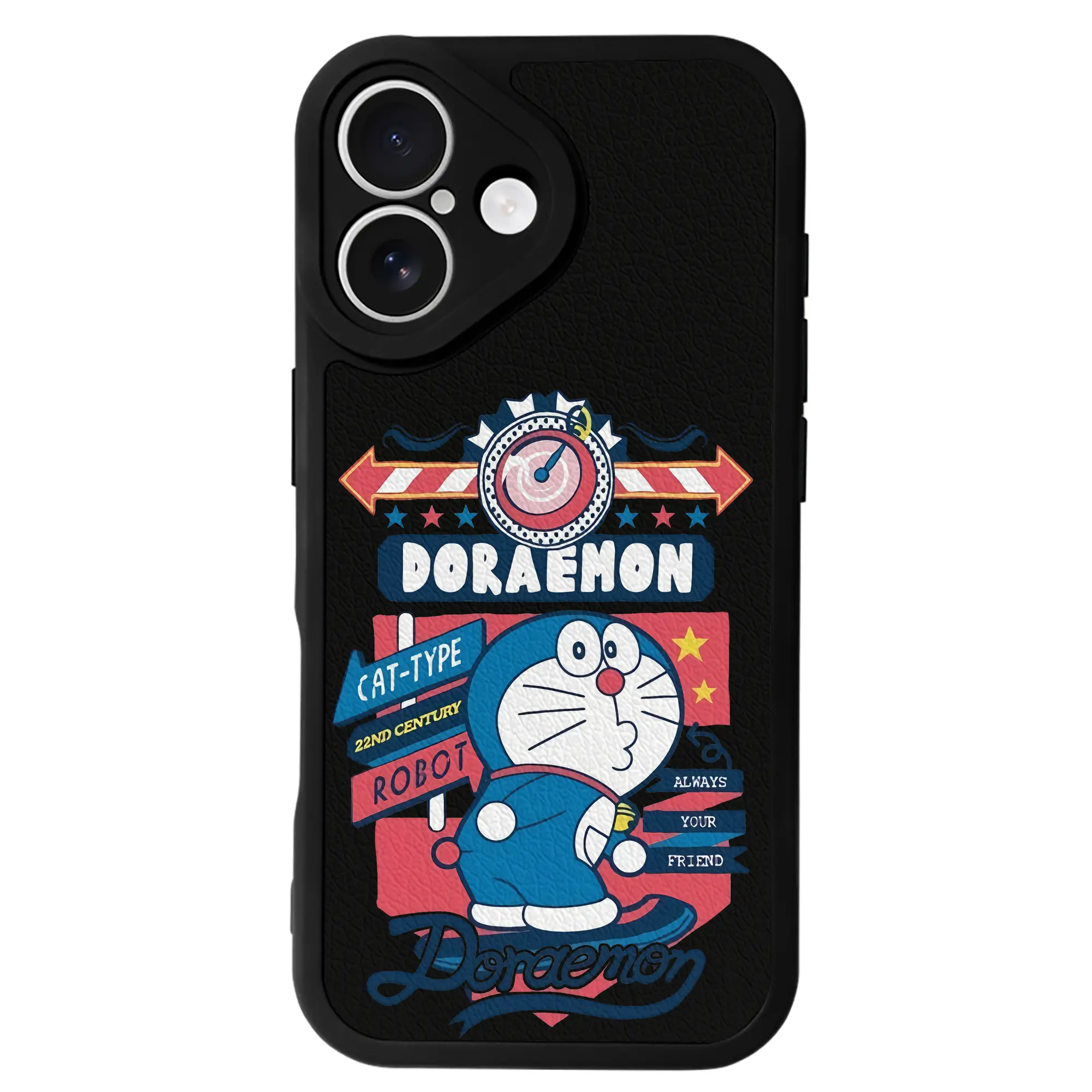 ドラえもん グッズドラえもん - IPhone 16シリーズ対応 ・ シリコンスマホケース ・ レザー調 ・ 高精度フィット ・ 耐衝撃 ・ ワイヤレス充電対応 ・ 精密カット